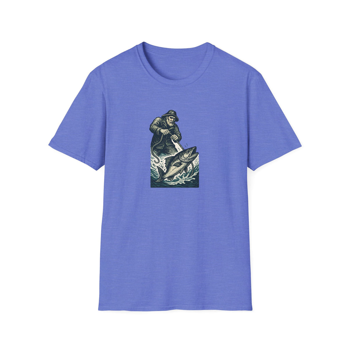 Fisherman Reeling Giant Fish T-Shirt