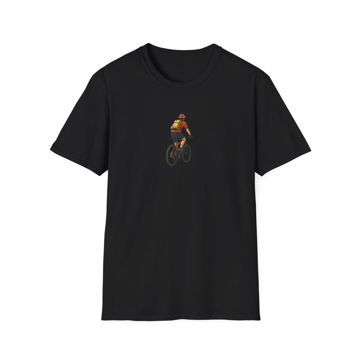 Cyclist with Backpack T-Shirt
